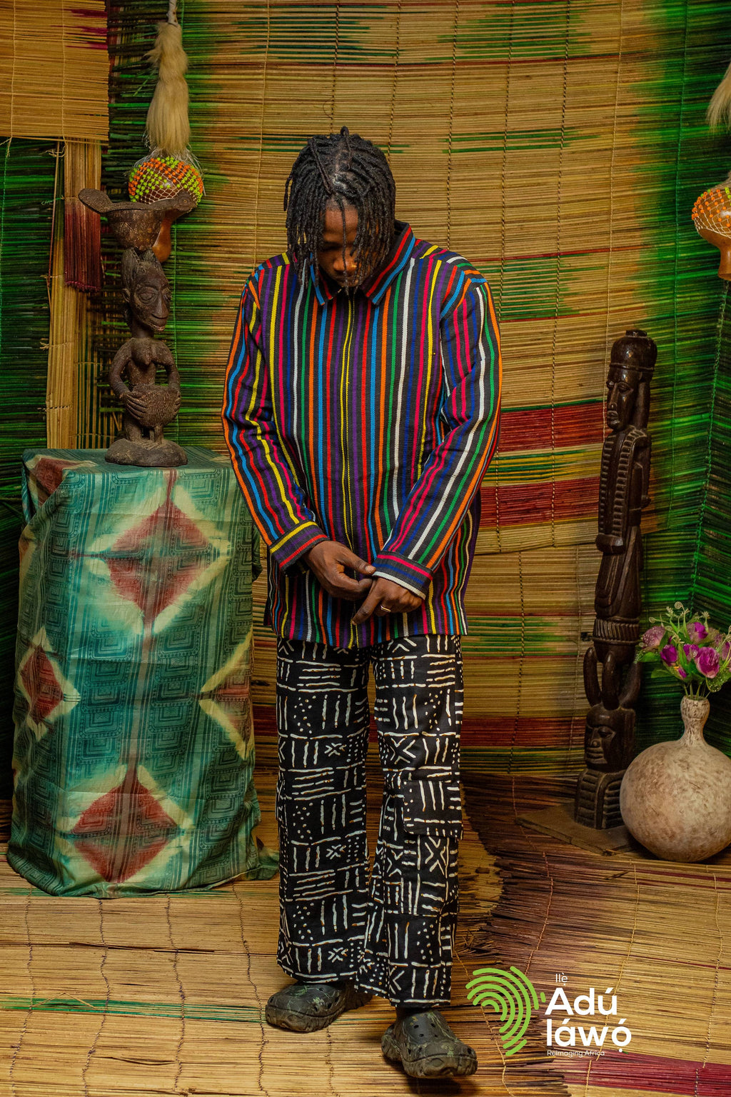 Aso Oke Long Sleeve Shirt | The Adúláwọ̀