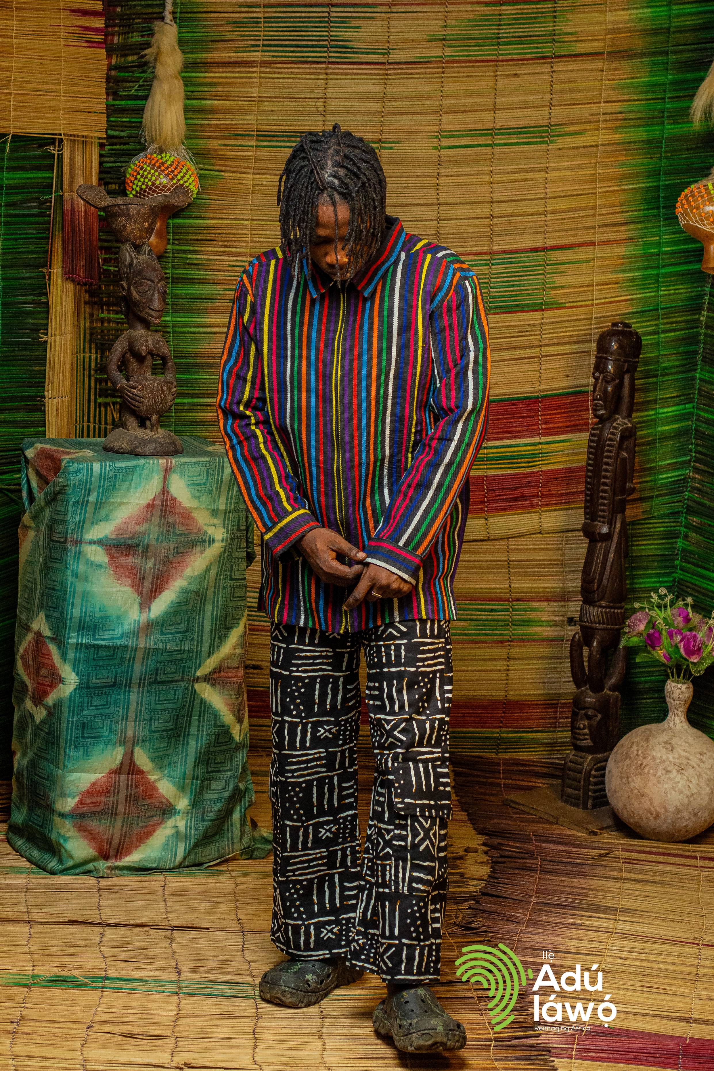 Aso Oke Long Sleeve Shirt | The Adúláwọ̀