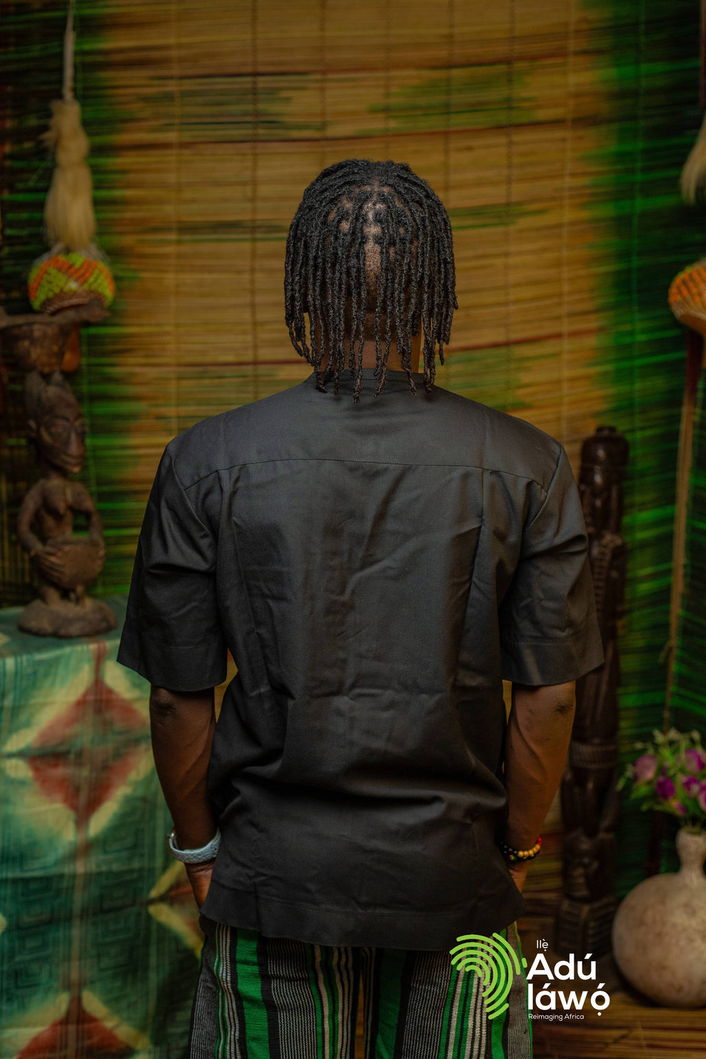 Aso Oke 2-Piece Set – Black & Green Heritage Edition | The Adúláwọ̀