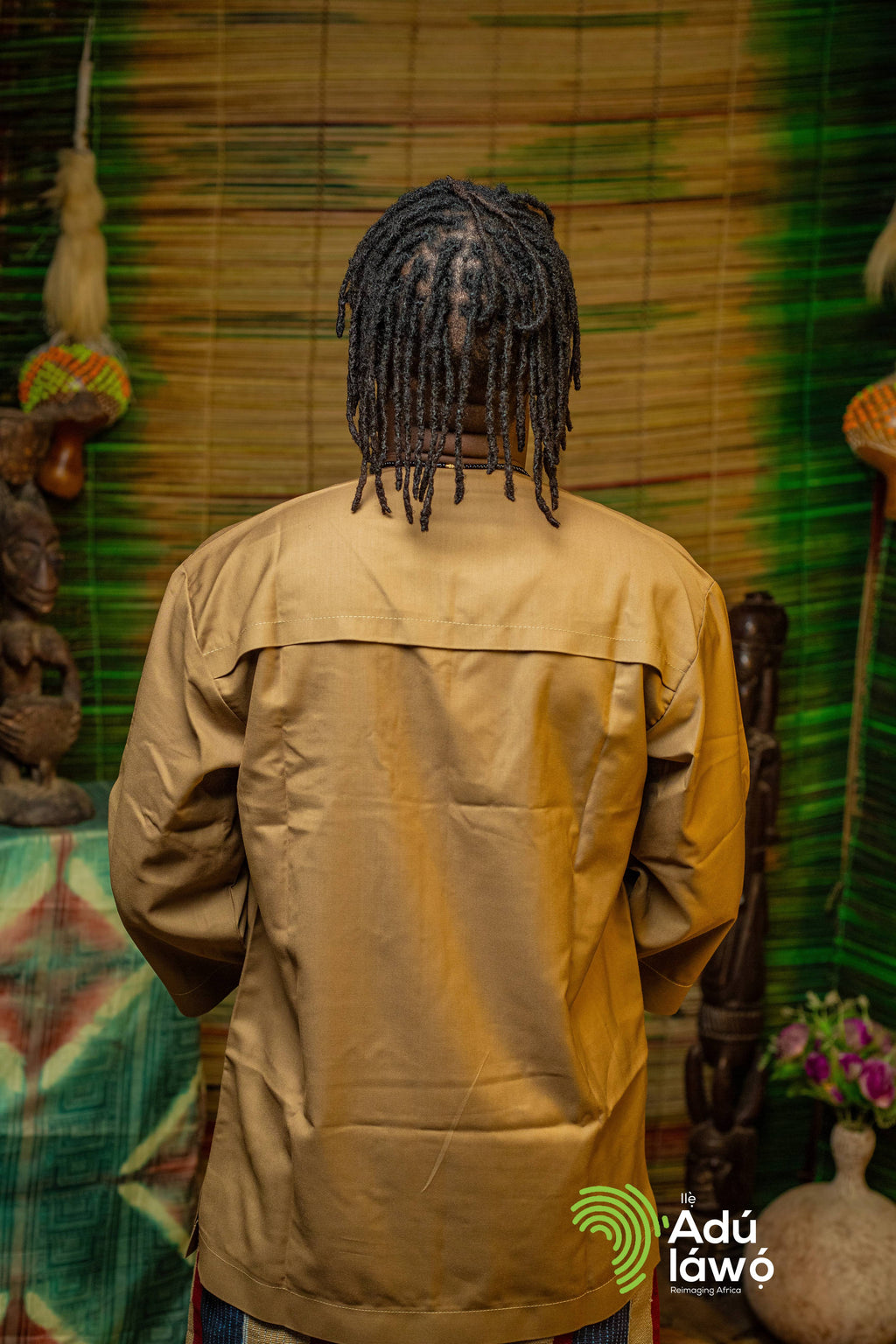 Plain & Pattern Two-Piece Set – Neutral Tan Edition