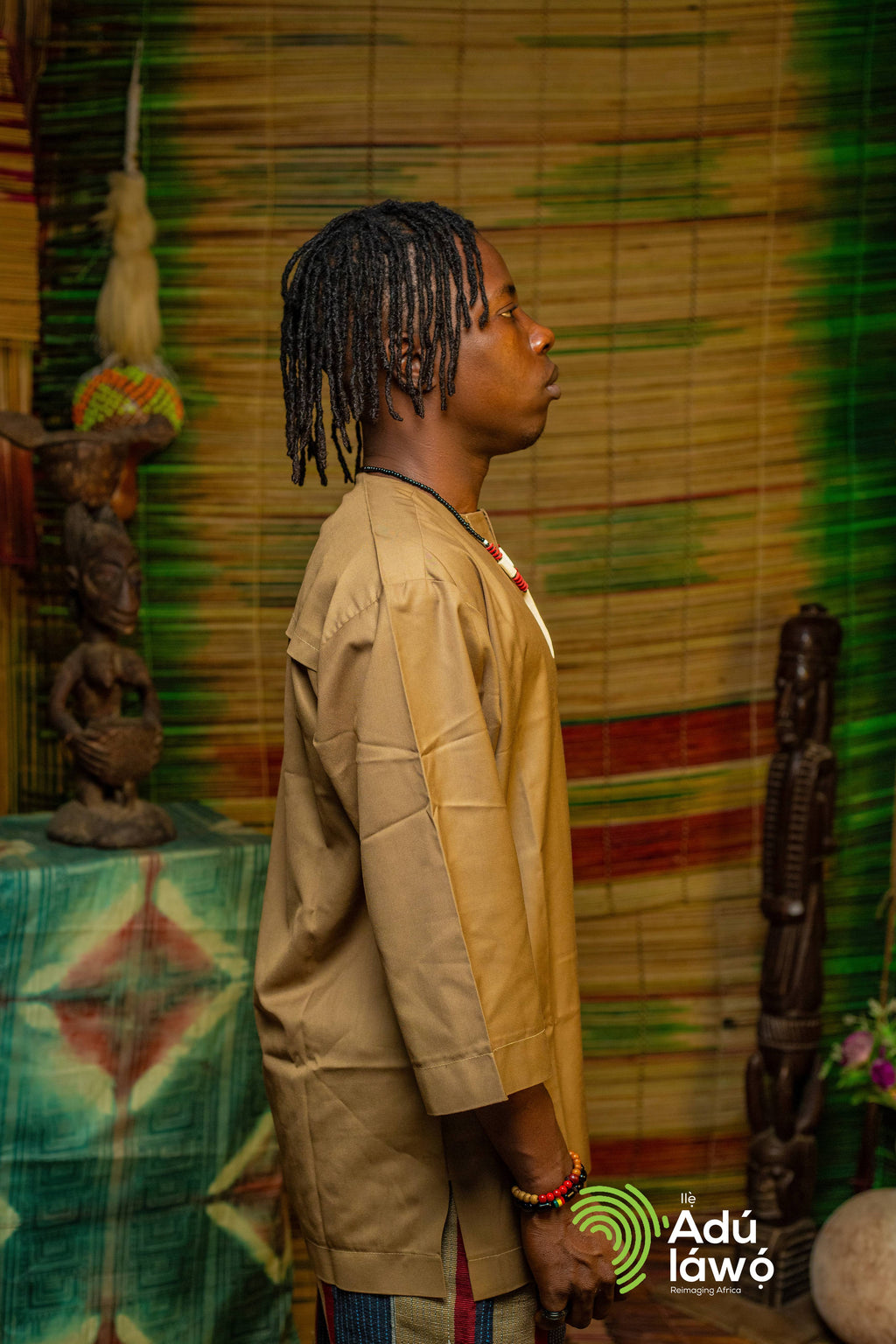 Plain & Pattern Two-Piece Set – Neutral Tan Edition