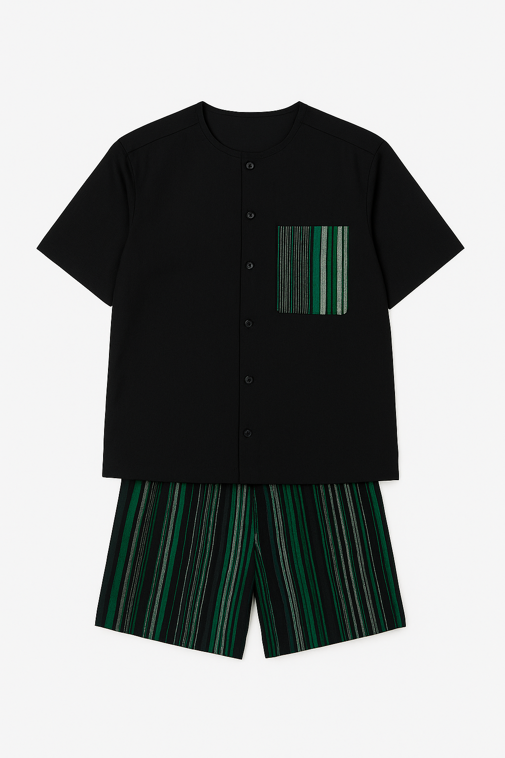 Aso Oke 2-Piece Set – Black & Green Heritage Edition | The Adúláwọ̀