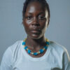 Square and Sphere Mixed Bead Necklace | Blue and Off White - Image 3
