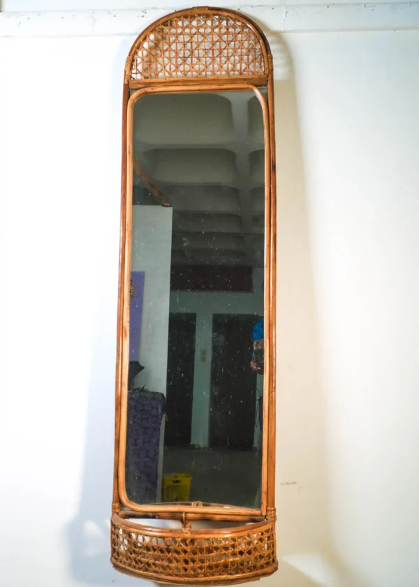 Long Rattan Mirror - Image 2