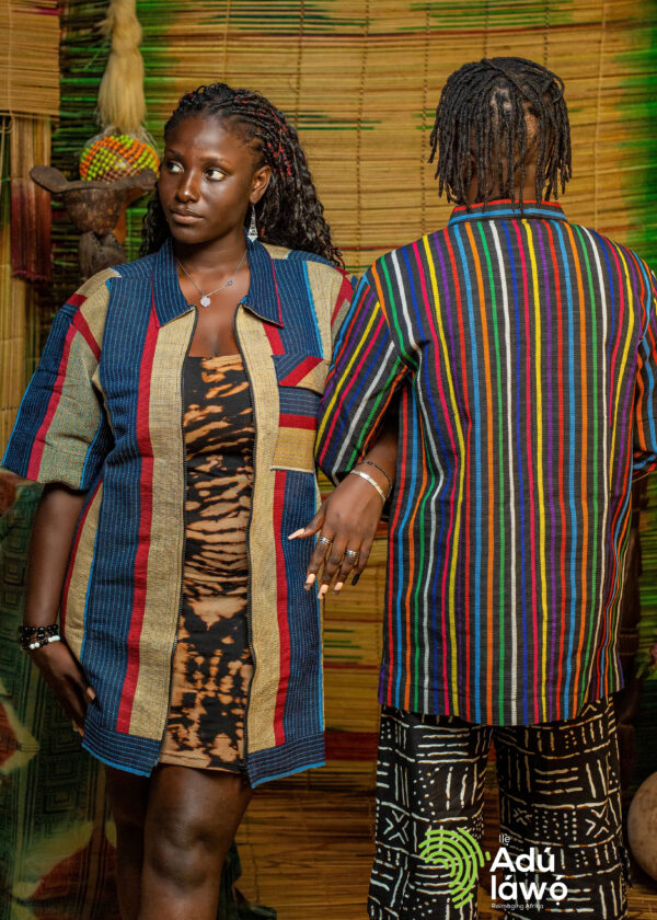 Aso Oke Long Sleeve Shirt - Image 3